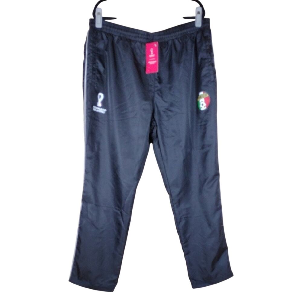 NWT Fifa World Cup Qatar 2022 Mexico Soccer Casual Black Men's Joggers Pants